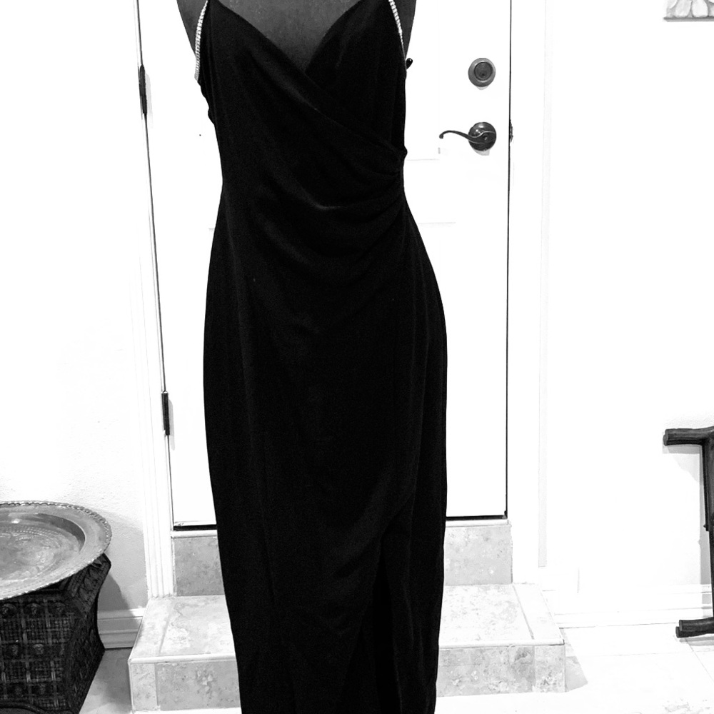Black Evening Dress With Sparkle Straps